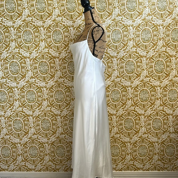 Show Me Your MuMu Verona Cowl Neck Slip Midi Dress in Ivory Luxe Satin Size M - Picture 8 of 14